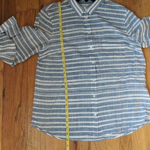 J. Crew Blue/White Striped Shirt - Picture 6 of 7